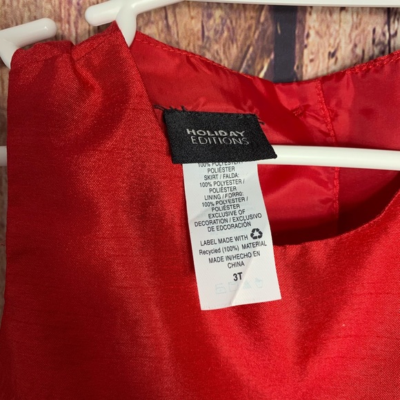 Holiday Editions Red Dress w/Tulle & Sparkles 3T - Picture 3 of 6